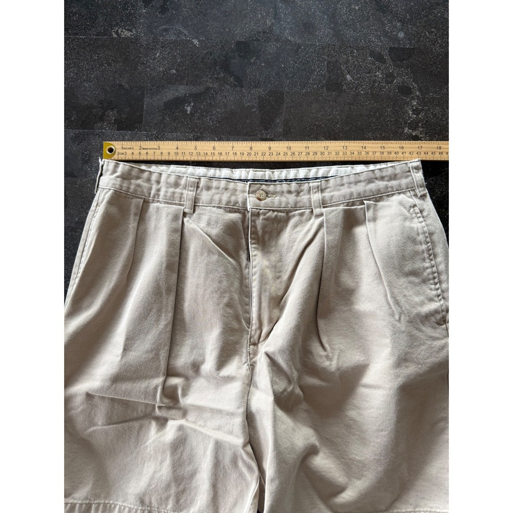 Polo Ralph Lauren Tyler Short Mens 34 Tan Pleated Chino Cotton Preppy Golf *Flaw - Picture 8 of 9